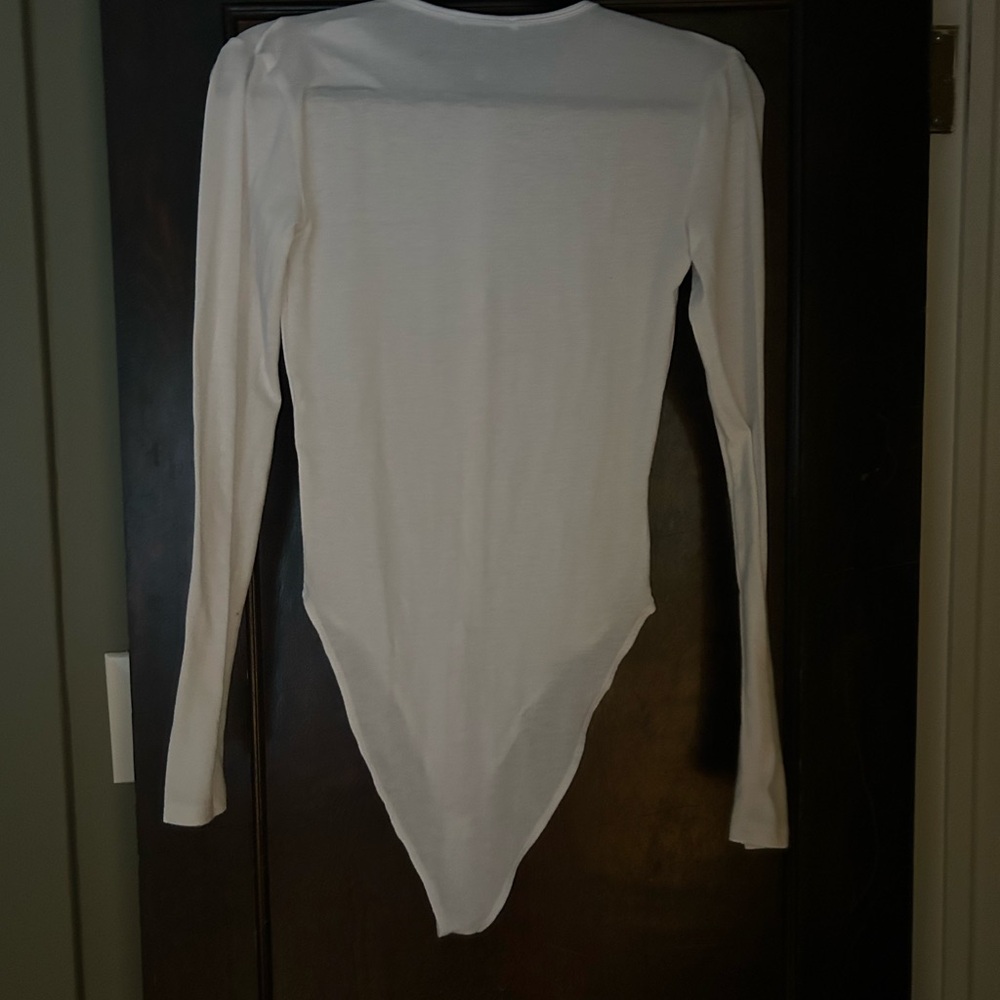 Zara‎ White Long Sleeve Bodysuit - Picture 2 of 3
